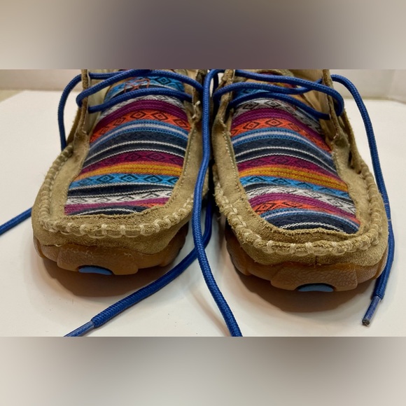 Youth size 2.5 Twisted X chukka driving mocs Aztec fringe lace up western serape - Picture 2 of 8